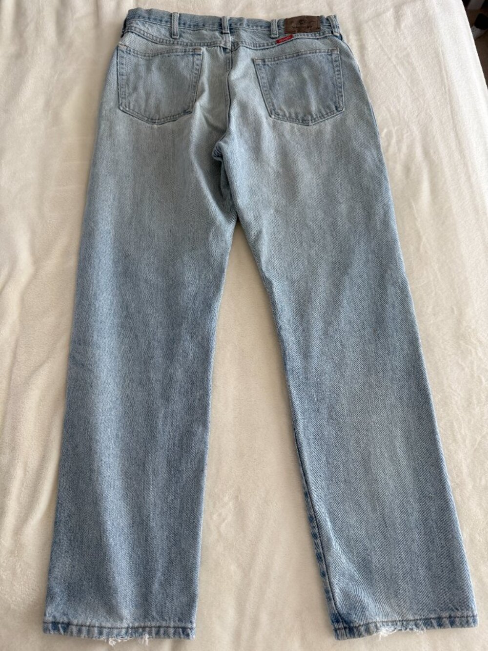 Wrangler Vintage Light Wash Jeans Men's 36x32 Relaxed Straight Distressed USA